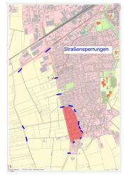 Bitte räumen Sie die betroffenen Straßen und achten Sie auf die Straßensperrungen