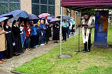 Segnung der Glasstele an der Mutterhauskirche