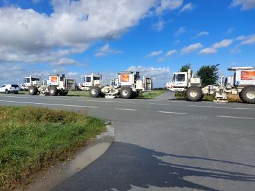 Seismische Messungen Vibro Trucks
