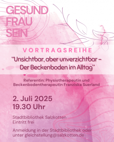 Auftakt der Veranstaltungsreihe „Gesund – Frau – Sein“ in Salzkotten Vortrag „Beckenboden im Alltag“