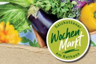 Auf dem Plakat sieht man Obst und Gemüse