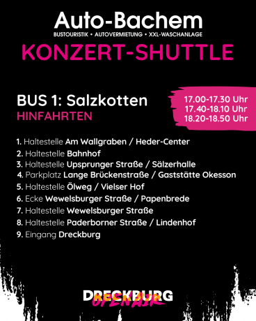 Kostenlos und bequem zum Open-Air an der Dreckburg