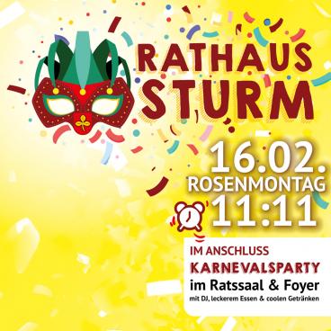 Närrischer Rathaussturm an Rosenmontag – Verwaltung bleibt geschlossen