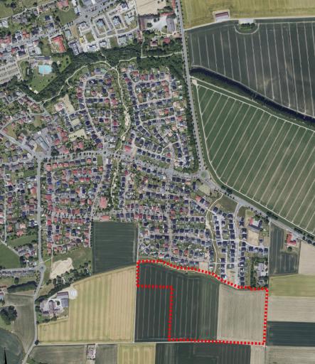 Luft der Siedlungsentwicklung Salzkotten-Ost mit Geltungsbereich SK 46 - unmaßstäblich 