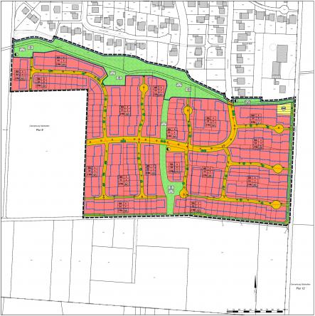 Bebauungsplan SK 46 ‘Osterfeld‘, Salzkotten (Planzeichnung) - unmaßstäblich 