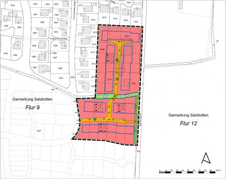 Bebauungsplan SK 51 ‘Erweiterung Osterfeld‘, Salzkotten (Planzeichnung) – unmaßstäblich
